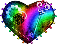 Steampunk.Heart.Rainbow - nemokama png