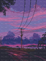 powerlines sunset pixel art - 免费PNG
