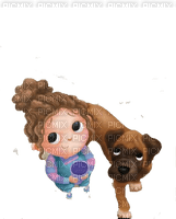 Girl and Dog - png gratis