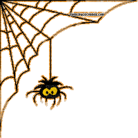 halloween spiderweb orange - Gratis animerad GIF
