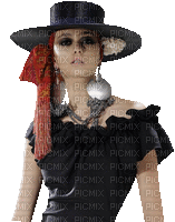 kvinna-hatt---woman in hat - Free animated GIF