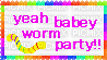 yeah babey worm party stamp - 無料png