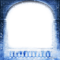 soave frame vintage terrace gothic winter blue - Free PNG