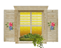 spring printemps frühling primavera весна wiosna flower fleur  fond background tube frame cadre window fenster  fenêtre fenetre gif anime animated wood - Free animated GIF