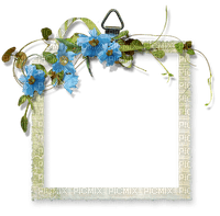 frame-blå-blommor - δωρεάν png