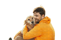 Man Hugging Dog-Samantha44 - PNG gratuit