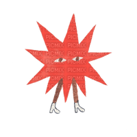 cute star creature with eyes and boots - gratis png