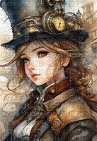 steampunk girl - bezmaksas png