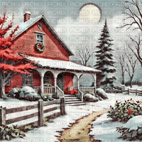 sm3 winter home comic style red image background - gratis png
