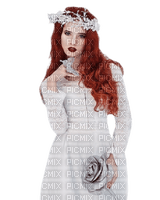 Femme rousse en blanc - kostenlos png
