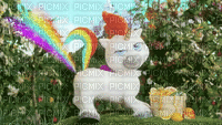 Unicorn Rainbow Pups - GIF animate gratis