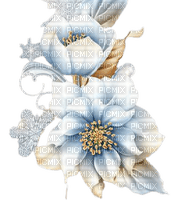 decorative blue flowers 3 - PNG gratuit
