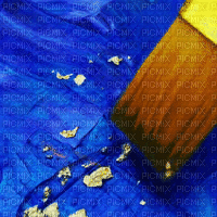 Blue paint + gold flakes - Free animated GIF