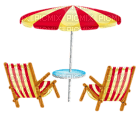 Kaz_Creations Beach Chairs and Umbrella Parasol - png grátis