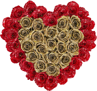 Rose Heart, Gold, Red, glitter gif - GIF animé gratuit