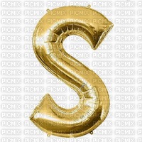 Letter S Gold Balloon - gratis png