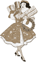 soave woman vintage shopping gift box - 免费PNG