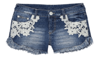 Jeans Shorts Blue White - Bogusia - zdarma png
