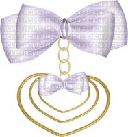 ligth-lila-gold-heart-decoration - Free PNG