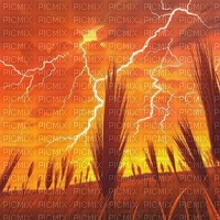 Orange Lightning Field - Free PNG