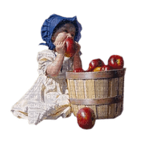 girl eating apples