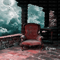 soave background animated fantasy gothic terrace - 免费动画 GIF