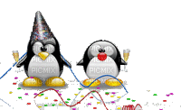 Celebration pingu - GIF animasi gratis