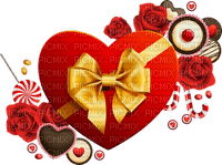 Kaz_Creations Love Heart Valentines Ribbons Bows Cakes - PNG gratuit