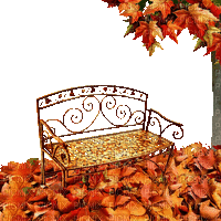 Autumn Fall Bench Background - Бесплатный анимированный гифка