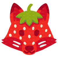 Emoji kitchen strawberry fox - ücretsiz png