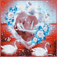 soave background animated heart flowers valentine - GIF animé gratuit