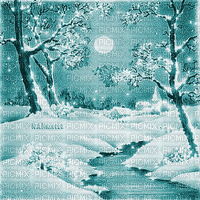 Y.A.M._Winter Landscape blue - Безплатен анимиран GIF