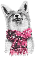 soave animals winter scarf deco fox black white - besplatni png