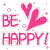 be happy pixel text - Free animated GIF