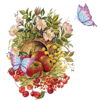 cecily-papillons animes fleurs - GIF animado gratis