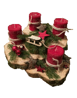 Weihnachtsgesteck, vier Kerzen - Бесплатни анимирани ГИФ