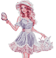soave woman animated fashion spring easter pastel - 免费动画 GIF