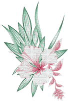 soave deco flowers branch summer  pink green - png gratuito