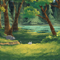 animated forest rabbit trees - Besplatni animirani GIF