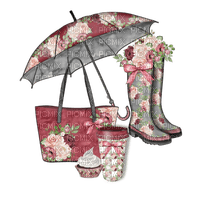 umbrella regenschirm parapluie  herbst deco tube  autumn automne gummistiefel rubber boots Wellington bottes - PNG gratuit
