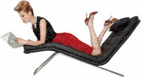 woman femme frau beauty tube human person people lady sofa furniture room chair - PNG gratuit