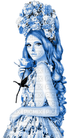 Woman.Roses.Blue - 免费PNG