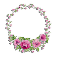 kikkapink spring pink flowers frame - Free PNG