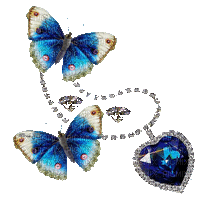 butterfly/necklace/heart - GIF animate gratis