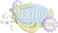 Kaz_Creations Deco Scrap Logo Text Sweet Baby Boy Colours - Free PNG