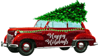 vintage christmas car, jouluauto - 免费PNG