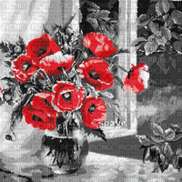 soave background animated  vintage flowers vase - Free animated GIF