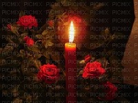 Kerze, Rosen, Abend - kostenlos png