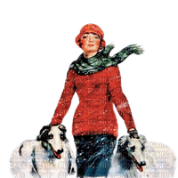 dama perros invierno navidad dubravka4 - bezmaksas png