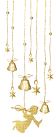 Christmas.Ornaments.Bells.Gold - PNG gratuit